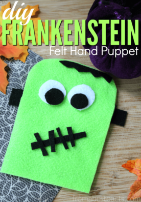Have you started crafting with your kids for Halloween yet? If not, this felt Frankenstein hand puppet craft is the perfect way to get started!