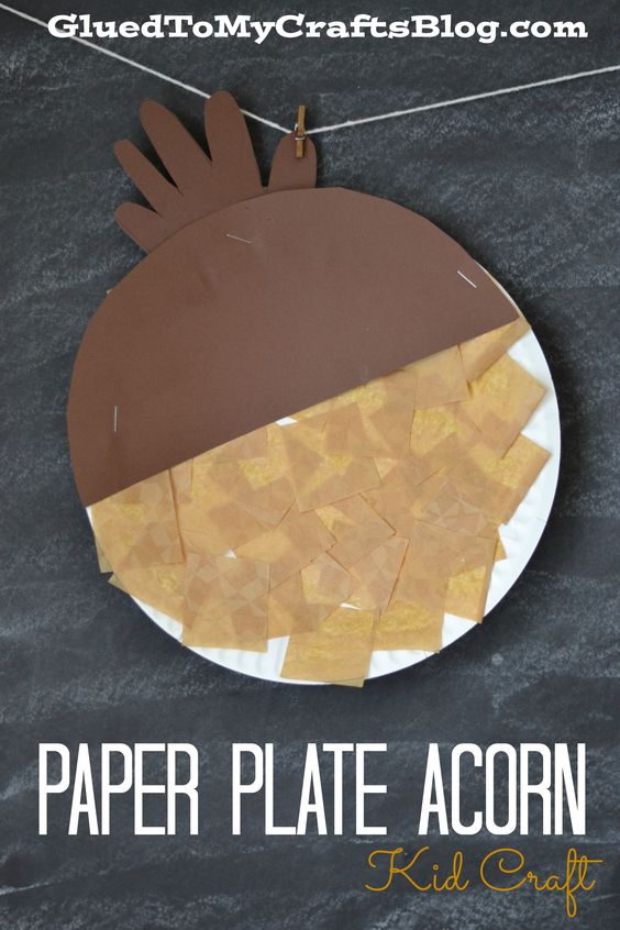 Paper Plate Acorn Craft for Kids