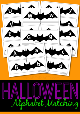 Learning the letters of the alphabet is fun with this uppercase, lowercase letter matching game and it is perfect for Halloween!
