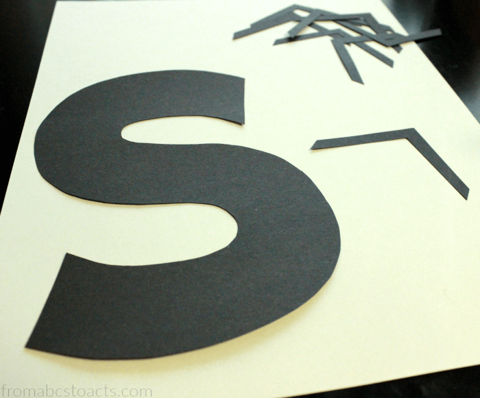 Spider Craft for Kids Using Lowercase Letter S