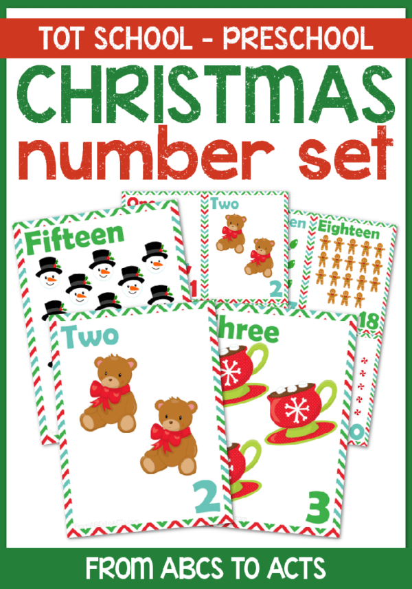 Count your way through the holiday season with these fun Christmas themed counting number cards available in both full page printouts and quarter page cards that are perfect for preschoolers and kindergartners!