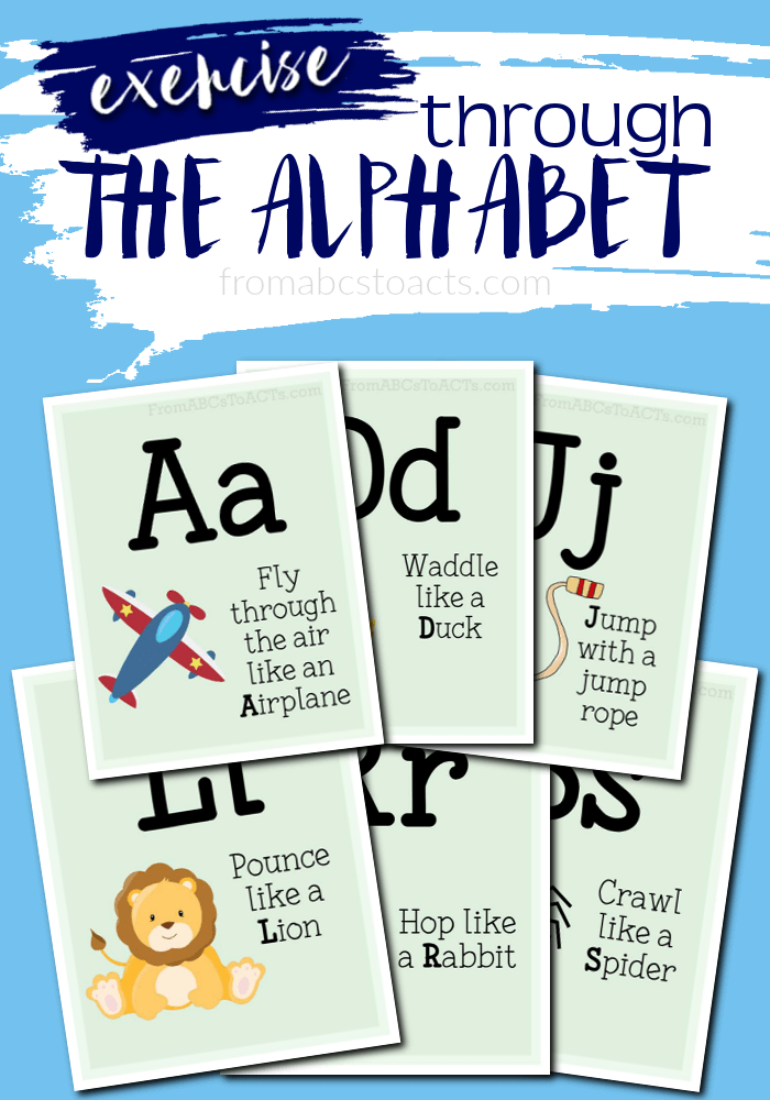 Too cold to get outside this winter? Get some of that energy out while staying warm inside with these printable alphabet gross motor cards!