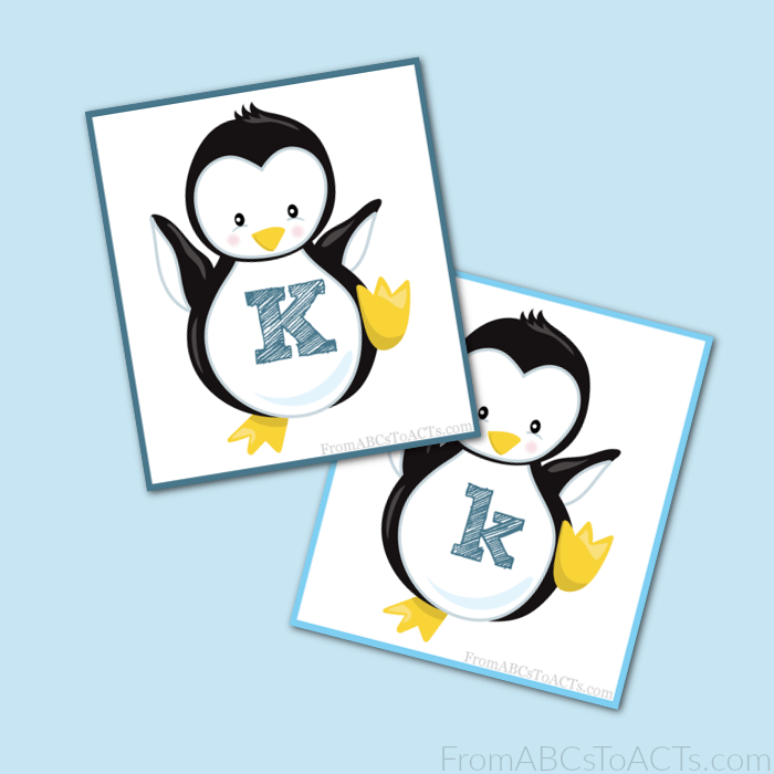 Practice letter recognition while learning to pair the upper and lowercase version of each letter together with this adorable penguin alphabet matching set!