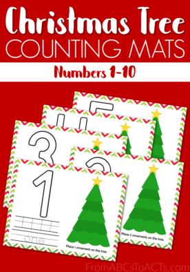 These printable Christmas math mats are a great way to work on counting, fine motor skills, handwriting, and so much more! Plus, they're a ton of fun!