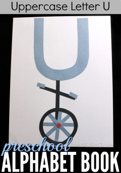 Work on practicing the letter U with your preschool by making this fun unicycle letter craft!