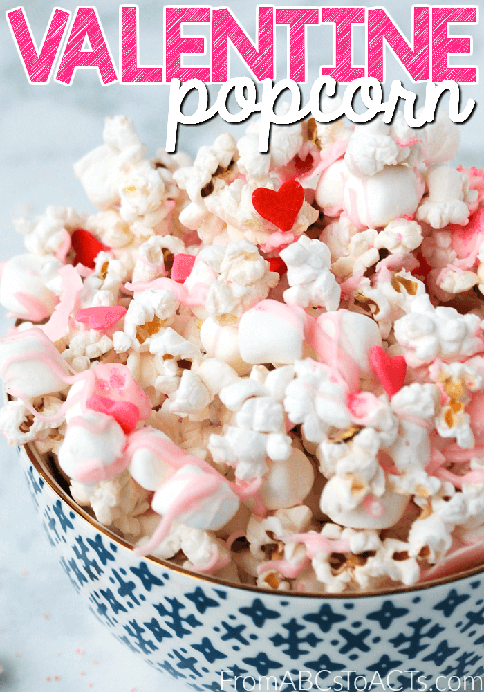 Valentine's Day Popcorn - A easy sweet treat that the kids can help you make!