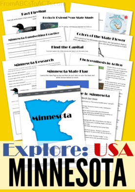 Explore the "Land of 10,000 Lakes" with this free printable Minnesota state unit study for kids!