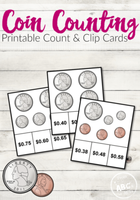 Practice counting change with these free printable coin counting clip cards! Perfect for both practice and review!