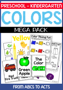 With over 160 activity pages, teaching your toddler or preschooler their colors is both fun and easy with this learning colors mega pack!