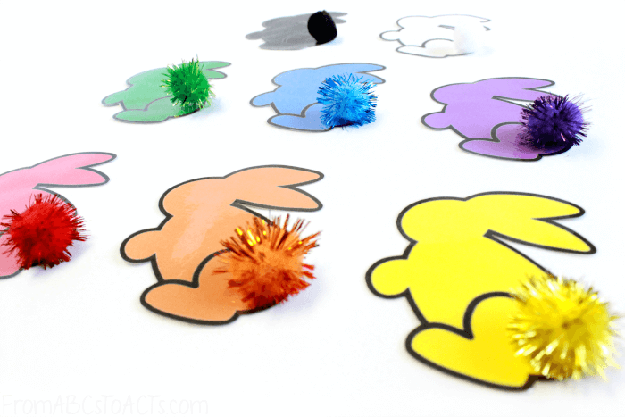Pin the Tail on the Bunny Fine Motor Game for Kids