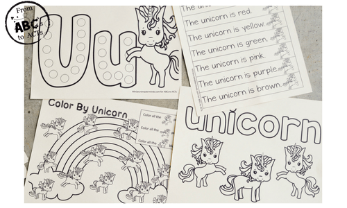 Unicorn 51 Page Preschool Educational Pack