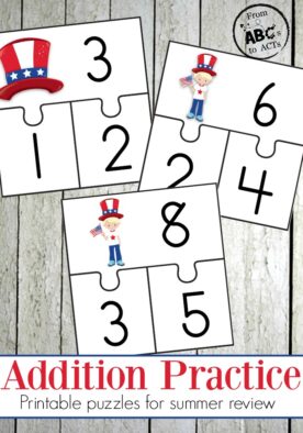 Perfect for the 4th of July! These printable addition puzzles will help you stop that Summer slide!