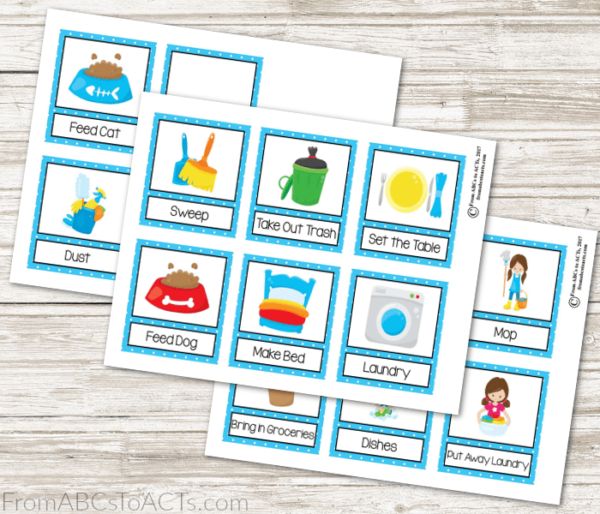 2017-2020 Homeschool Planner Bonus - Printable Chore Chart Cards for Kids