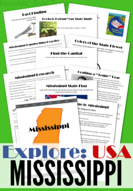 Learning about the United States? Explore the Magnolia State with this printable Mississippi state pack!