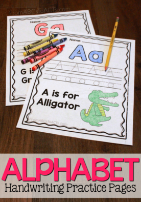 Practice the letters of the alphabet from A to Z with these simple letter practice pages for preschoolers!