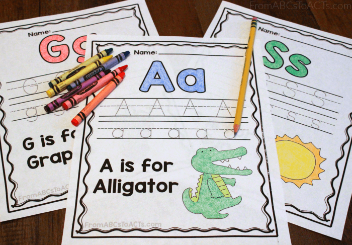 Letter Practice Pages for Preschoolers