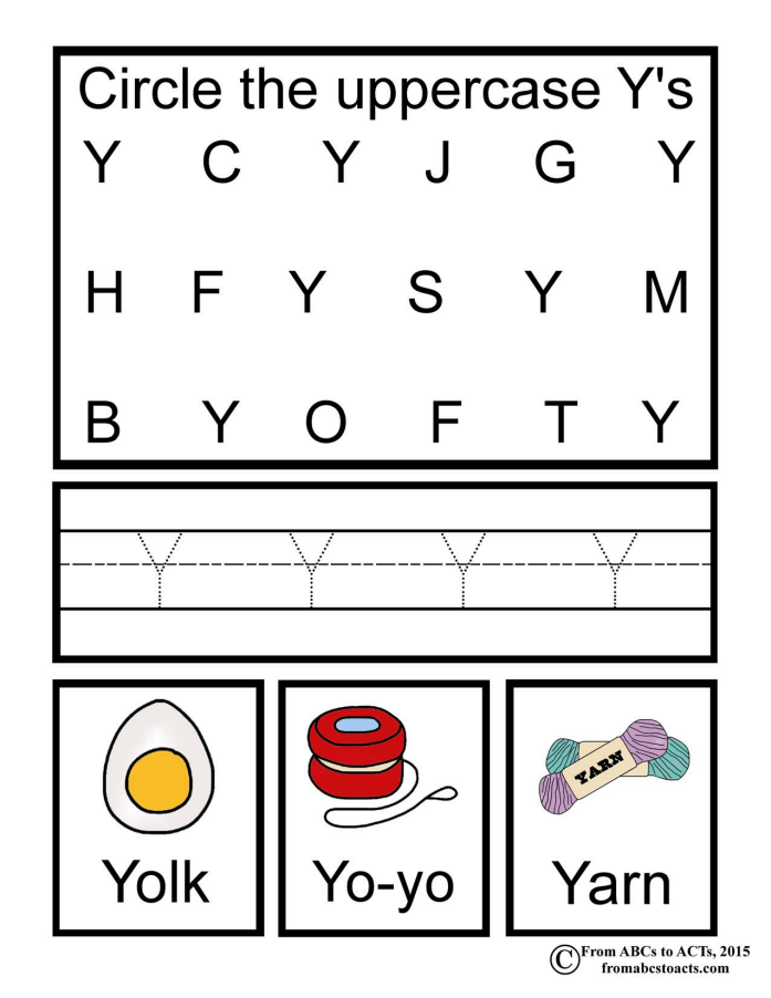 preschool alphabet book uppercase letter y from abcs to acts