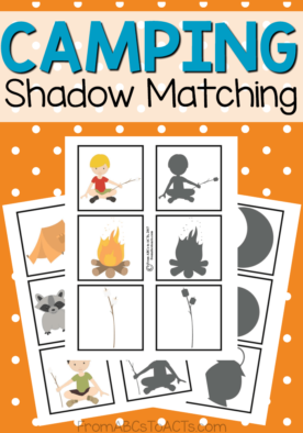 The back to school season may be right around the corner, but there are still a few weeks of summer fun to be had! These printable camping themed shadow matching cards are a great way to practice visual discrimination with your toddler or preschooler and they're perfect for either a summer or camping theme unit.