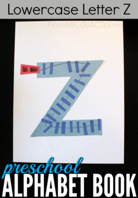 Z is for zipper! Teach your preschooler all about the letter Z with this fun construction paper alphabet book craft!