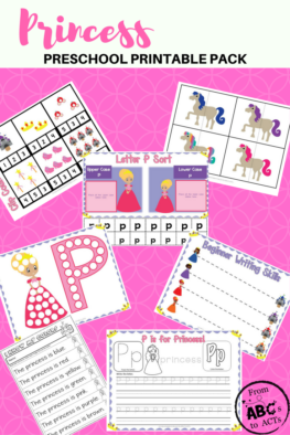 Learn and practice the letter P with this fun, printable princess pack for preschoolers and kindergartners!