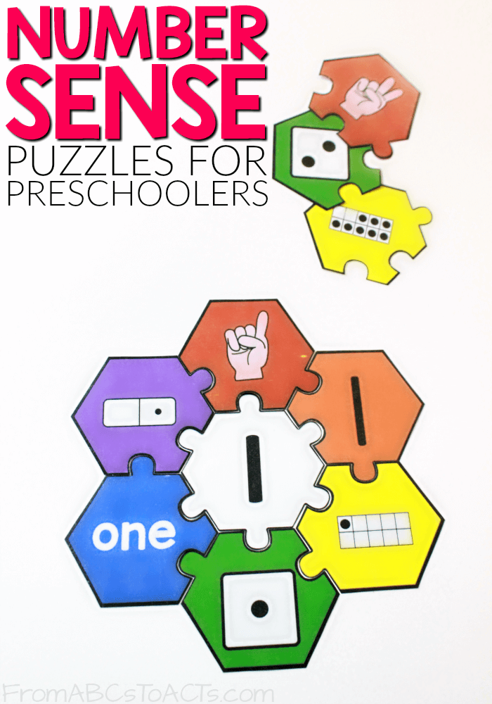 These printable number sense puzzles for preschoolers and kindergartners make a fantastic center activity and are so easy to put together!