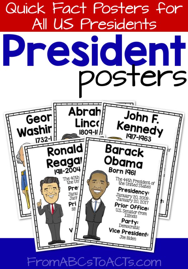 Whether you're covering the presidents specifically or just looking for U.S. history resources, these president posters are the perfect place to start!