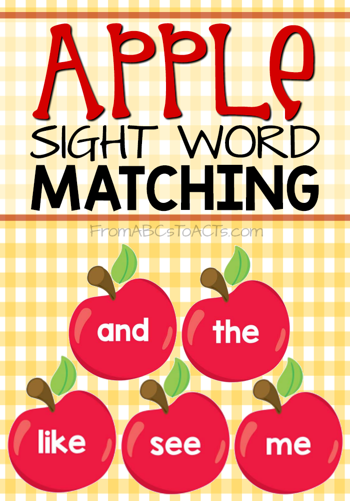 Practice sight words this fall with this printable apple sight word matching game for kindergartners!