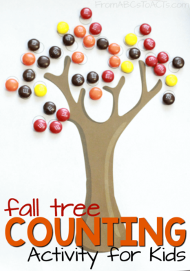 Math practice can be super sweet! Work on counting and colors with this printable fall roll and cover activity for kids!