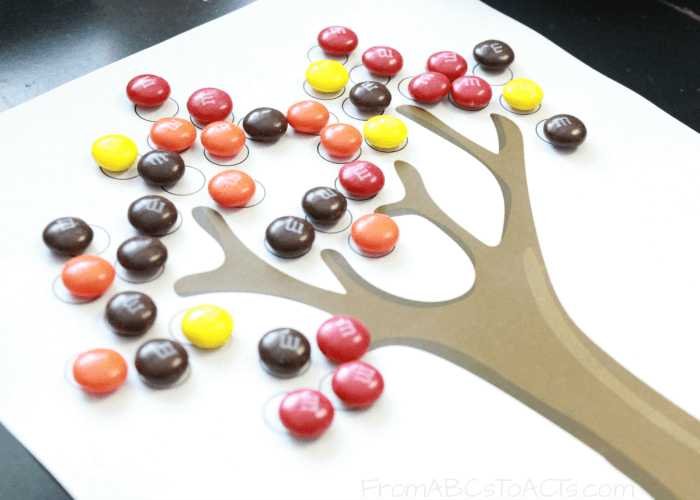 Fall Tree Candy Math Activity for Kids