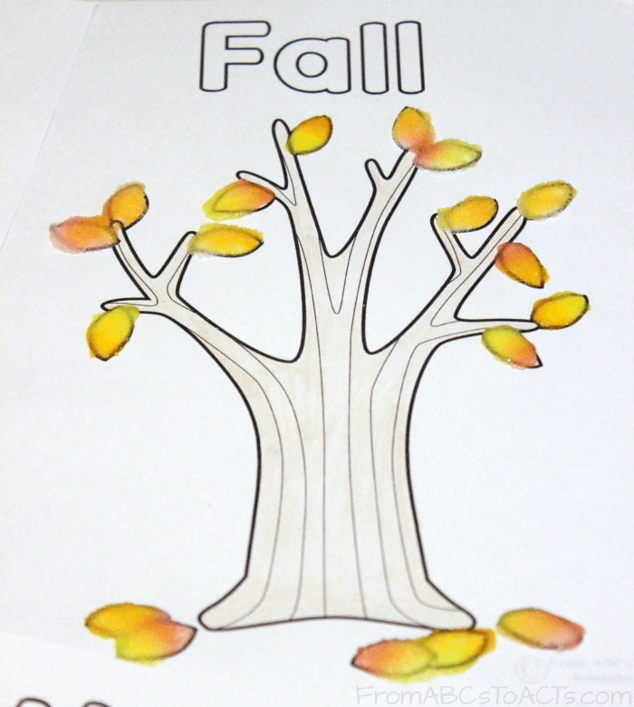 Fall Tree Salt Painting