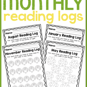 These monthly reading logs are such a great way to encourage a love of reading! Includes a new theme for each month of the year and 3 different levels within each theme. Perfect for preschoolers, kindergartners, and early elementary aged children.