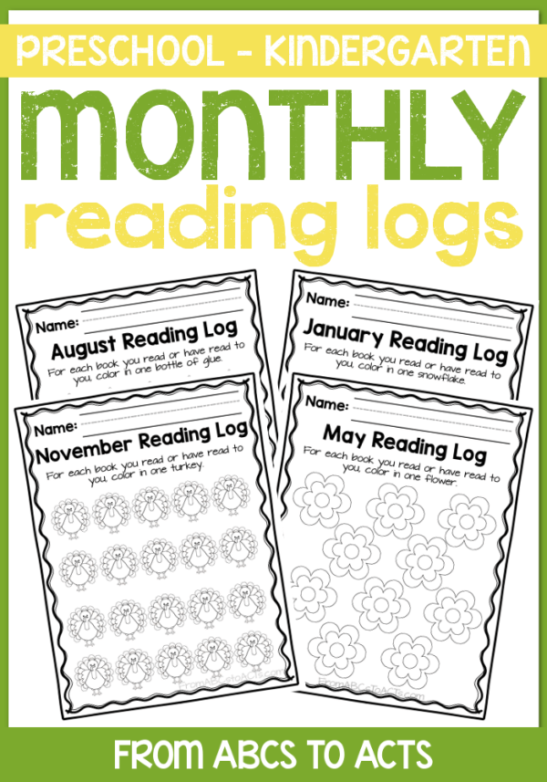 These monthly reading logs are such a great way to encourage a love of reading! Includes a new theme for each month of the year and 3 different levels within each theme. Perfect for preschoolers, kindergartners, and early elementary aged children.