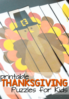Work on number sequencing this Thanksgiving with these printable fall themed puzzles for preschoolers and kindergartners!
