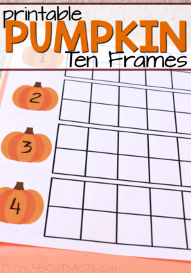 Nothing says fall quite like pumpkins and these printable pumpkin ten frames are a great way to practice numbers 1 through 10 with your preschooler!