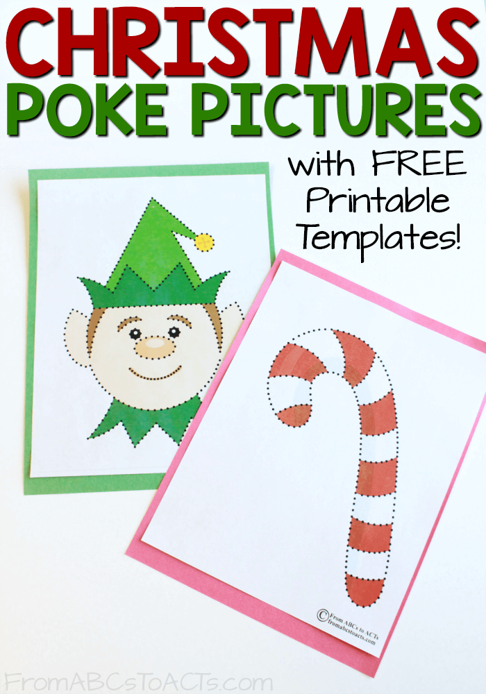 Work on fine motor skills with your preschooler or kindergartner while making some fantastic Christmas themed window decorations! Printable set includes 7 different holiday-themed poke picture templates to choose from!