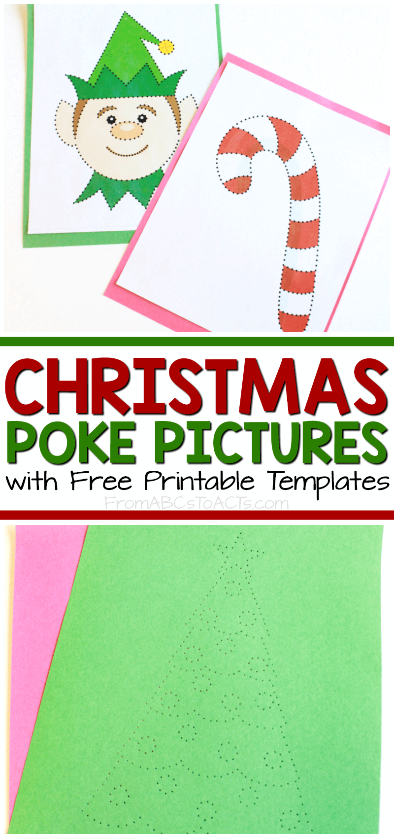 Enjoy a little Christmas crafting and work on fine motor skills with your preschooler or kindergartner at the same time and make some fantastic Christmas themed window decorations! Printable set includes 7 different holiday-themed poke picture templates to choose from!