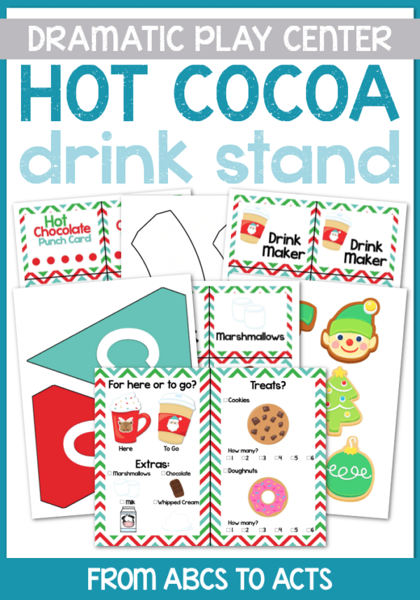 Hot Chocolate Stand Dramatic Play Center Printable Set