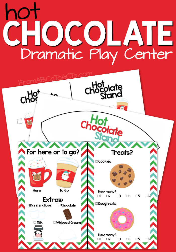 Build your very own hot chocolate stand in your home or classroom with these fun cocoa stand pretend play printables! Perfect for a cold winter day!