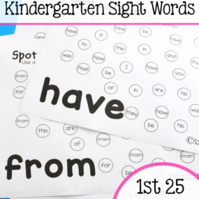 Practicing sight words just got a whole lot more fun! These Spot and Dot pages are the perfect way to practice those high frequency words with your kindergartner!
