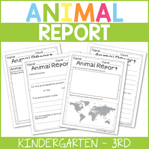 Printable Animal Report Pack for Kids