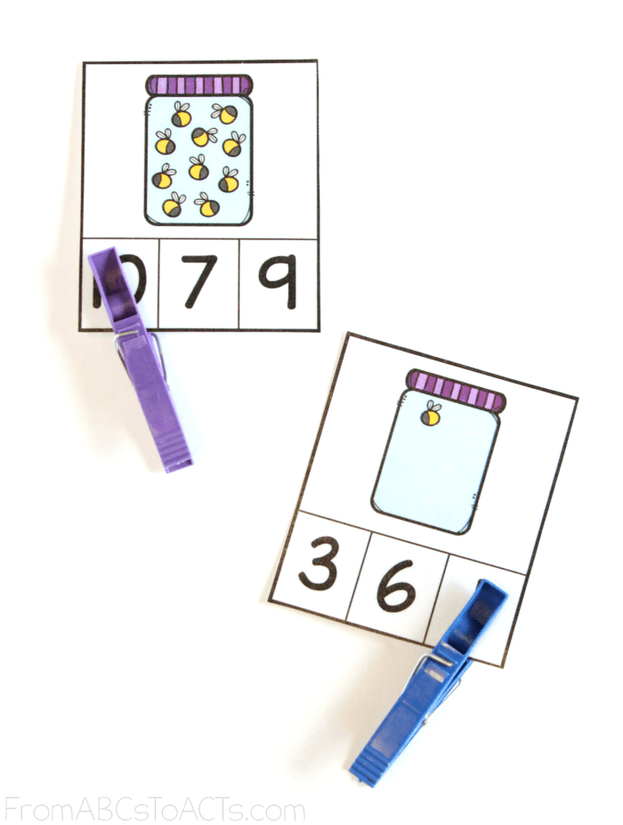 Firefly Counting Cards for Preschoolers