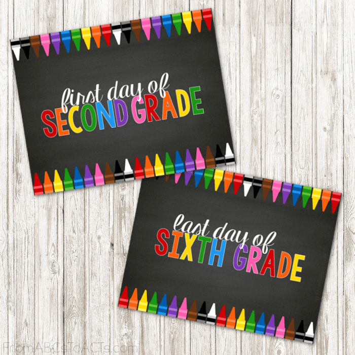 Printable School Signs for First and Last Day