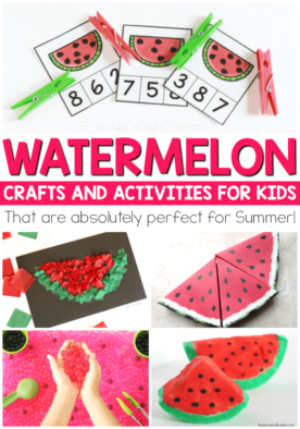 Nothing says Summer quite like watermelon! These watermelon themed crafts, activities, and printables are absolutely perfect for Summer! #watermeloncrafts #kidscrafts #summercraftsforkids #watermelonprintables