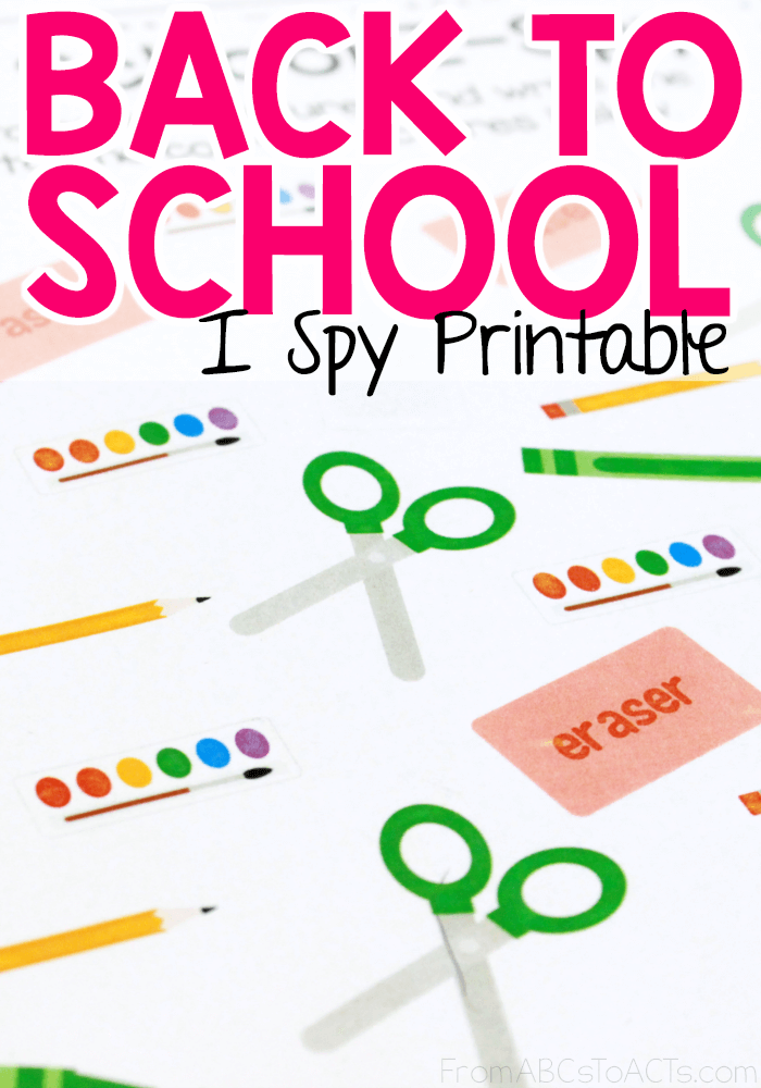 Kick off the back to school season with this printable school supply I Spy! So much fun your kiddos won't even realize they're working on their early math skills! #preschool #ispy #counting #math #backtoschool