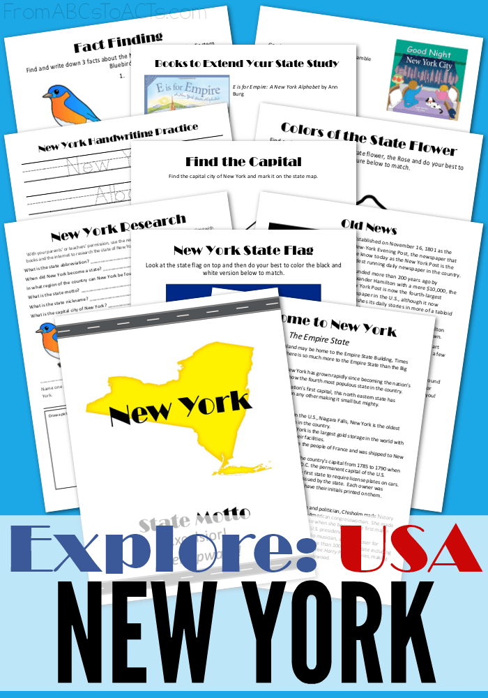 From Times Square to Central Park, there's plenty of explore in the Big Apple alone, but we're exploring all that the great state of New York has to offer in this printable state study pack! #geography #statestudies #socialstudies