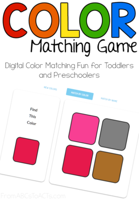 Working on colors? Don't worry about cutting and laminating tons of different printable activities! This online color matching game is tons of fun and your child can work on both colors and color words while playing a simple matching game! #colors #matching