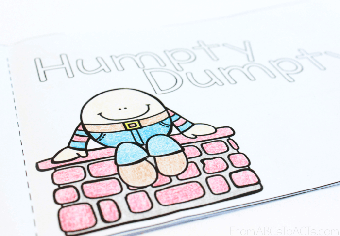 Humpty Dumpty Printable Nursery Rhyme Book From Abcs To Acts