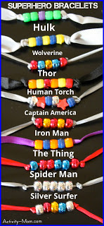 Superhero Bracelet Patterns with Pony Beads