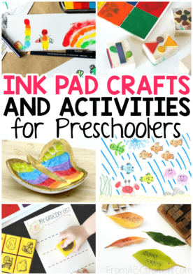 Kick your preschooler's creativity into gear with these ink pad craft and activity ideas! Such a perfect way to work on those fine motor skills! #preschool #colors #craftsforkids