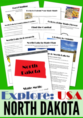 Who says geography has to be boring! This North Dakota state study brings the picturesque landscape of the Peace Garden State to life so that you can explore and learn all about the northern state! #geography #northdakota #statestudy